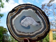 Attractive Agate Slice with Amethyst AGT022